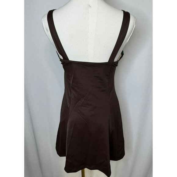 Fit 4 U D's & E's Whimsical Paisley Swim Dress size 14 Brown Turquoise Modest - Picture 6 of 10